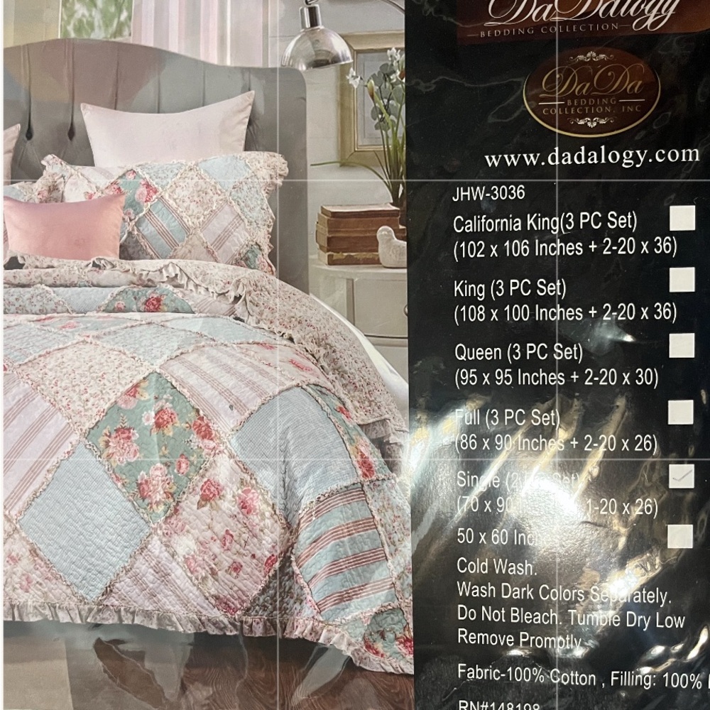 Floral Patchwork Quilt Set - Picture 2 of 2